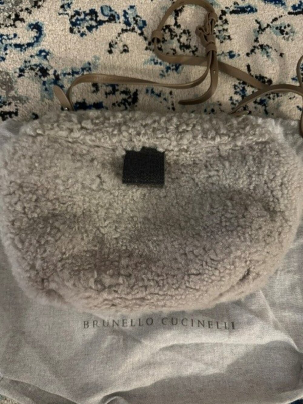 NEW NWOT MONGOLIAN LAMB SHEARLING BRUNELLO CUCINELLI CROSSBODY BAG - Picture 6 of 6